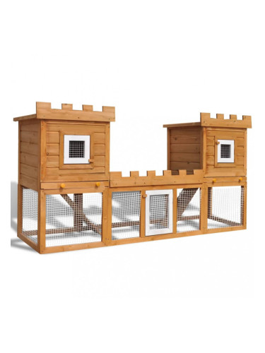 Sonata Външна клетка за зайци/малки животни дървена голяма двойна къща