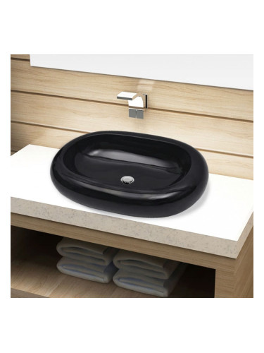 Sonata Керамична овална мивка, черна