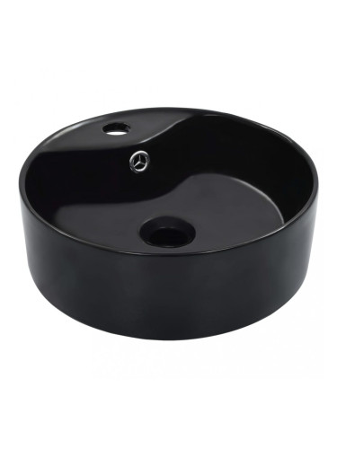 Sonata Мивка с преливник, 36x13 см, керамична, черна