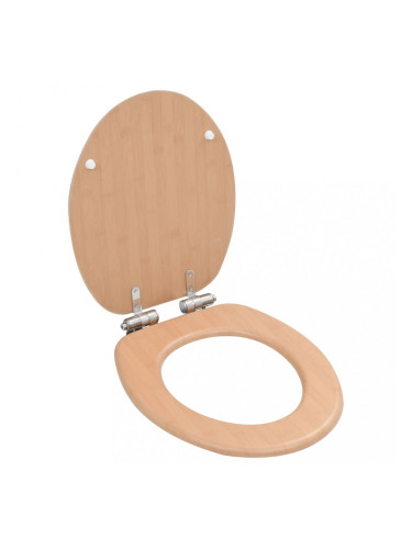 Sonata Тоалетна седалка с плавно затваряне, МДФ капак, дизайн бамбук