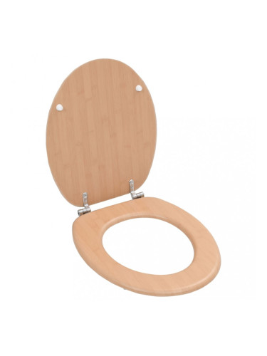 Sonata Тоалетна седалка с нормално затваряне, МДФ капак, дизайн бамбук
