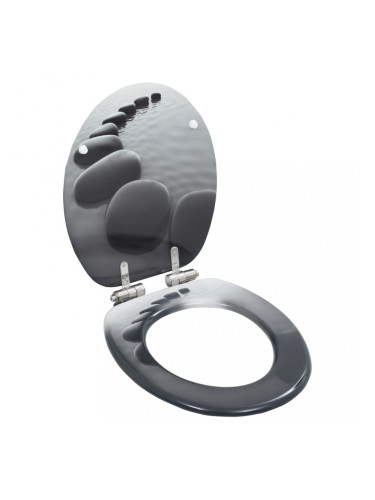 Sonata Тоалетна седалка с плавно затваряне, МДФ капак, дизайн с камъни