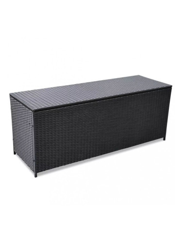 Sonata Градинска кутия за съхранение, черна, 150x50x60 см, полиратан