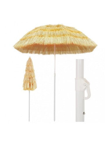 Sonata Плажен чадър, естествен, 180 см, хавайски стил