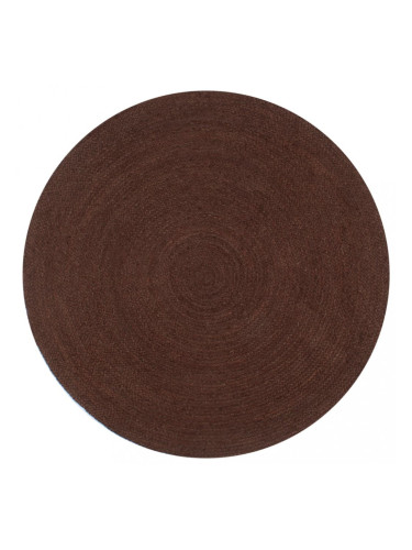 Sonata Ръчно тъкан килим от юта, кръгъл, 90 см, кафяв