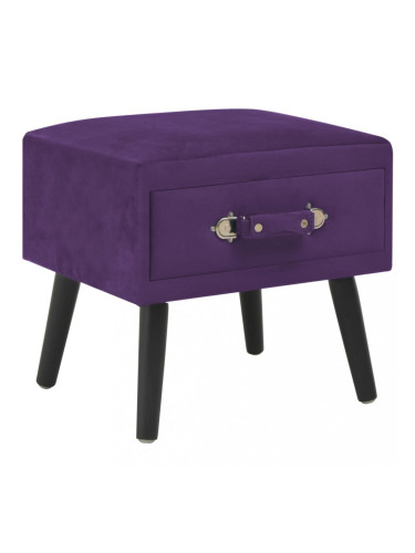 Sonata Нощно шкафче, тъмнолилаво, 40x35x40 см, кадифе