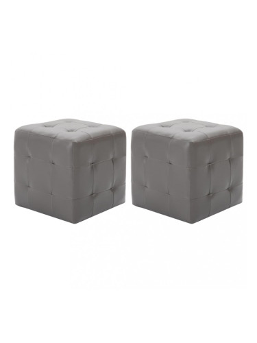 Sonata Нощни шкафчета, 2 бр, сиви, 30x30x30 см, изкуствена кожа