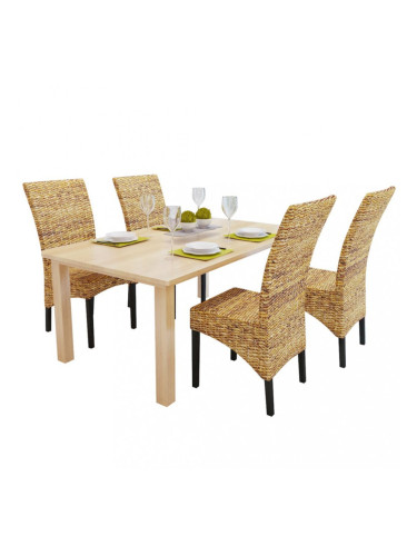 Sonata Трапезни столове, 4 броя, от абака, кафяви