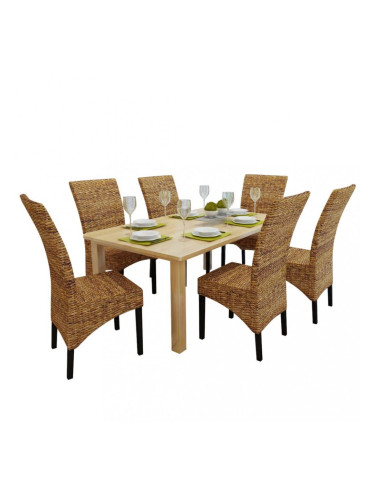 Sonata Трапезни столове, 6 броя, от абака, кафяви