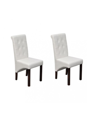 Sonata Трапезни столове, 2 броя, изкуствена кожа, бели