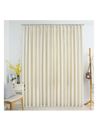 Sonata Затъмняваща завеса с куки, кадифе, кремаво, 290x245 см