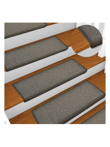 Sonata Постелки за стъпала, 15 бр, 65x25 см, тъмносиви