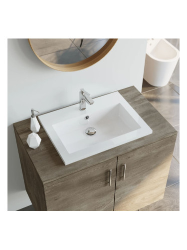 Sonata Гранитна мивка, 600x450x120 мм, бяла