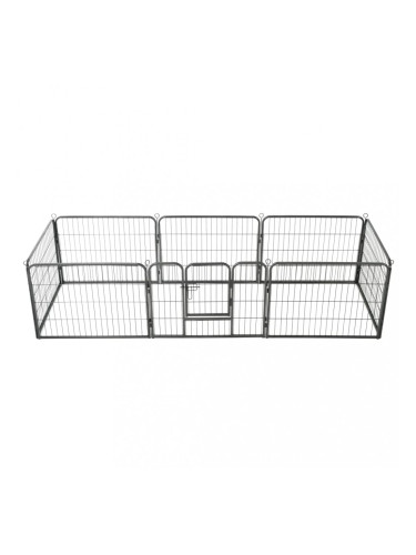 Sonata Заграждение за куче, 8 панела, стомана, 60x80 см, черно