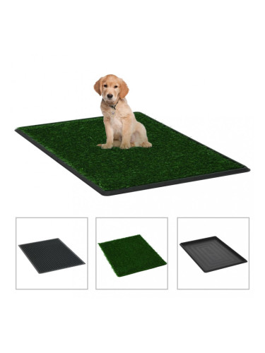 Sonata Кучешки тоалетни 2 бр тава и изкуствена трева зелени 76x51x3 см