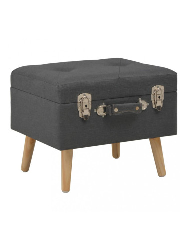 Sonata Табуретка за съхранение, 40 см, тъмносива, текстил