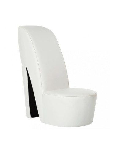 Sonata Стол във форма на обувка на висок ток, бял, изкуствена кожа