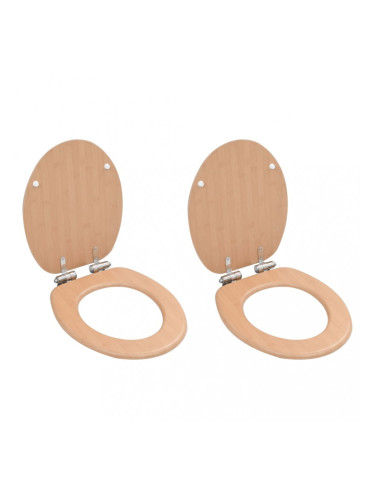 Sonata Тоалетни седалки с плавно затваряне, 2 бр, МДФ, дизайн бамбук