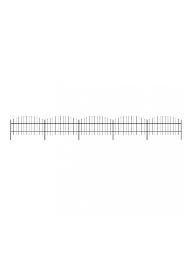 Sonata Градинска ограда с пики, стомана, (0,75-1)x8,5 м, черна