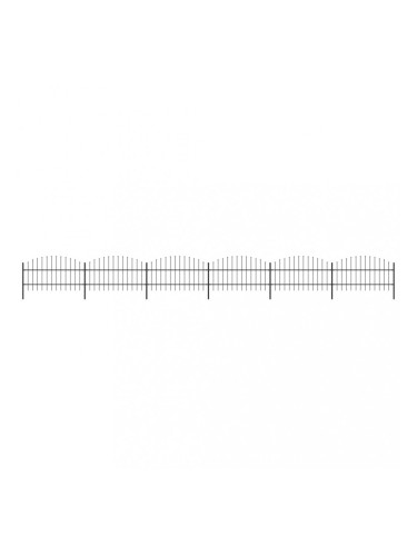 Sonata Градинска ограда с пики, стомана, (0,75-1)x10,2 м, черна