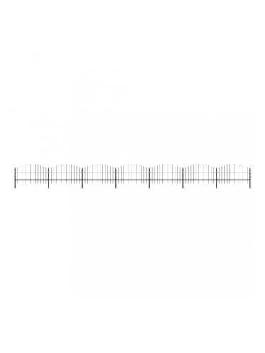 Sonata Градинска ограда с пики, стомана, (0,75-1)x11,9 м, черна
