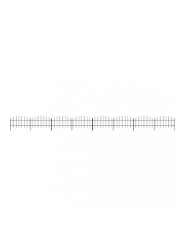 Sonata Градинска ограда с пики, стомана, (0,75-1)x13,6 м, черна