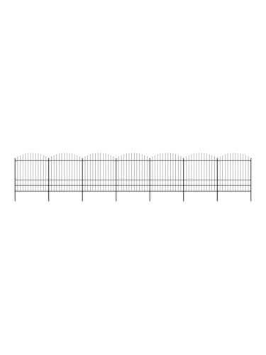 Sonata Градинска ограда с пики, стомана, (1,75-2)x11,9 м, черна
