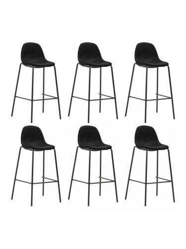 Sonata Бар столове, 6 бр, черни, текстил
