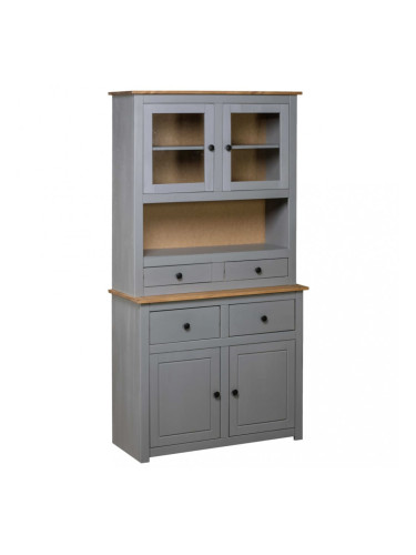 Sonata Висок шкаф, сив, 93x40,5x180 см, бор масив, Panama Range