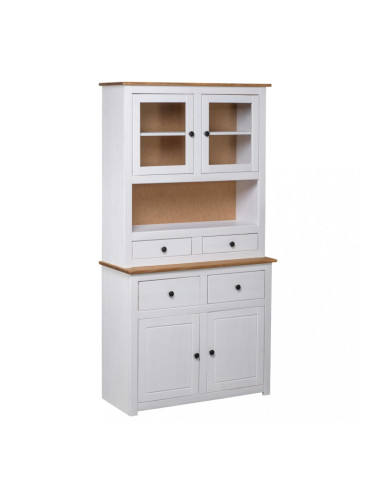 Sonata Висок шкаф, бял, 93x40,5x180 см, бор масив, Panama Range