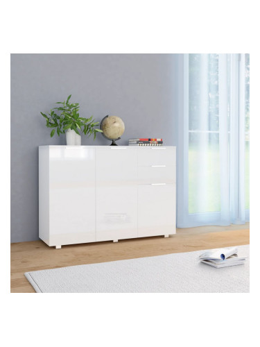 Sonata Бюфет, бяло със силен гланц, 107x35x76 см