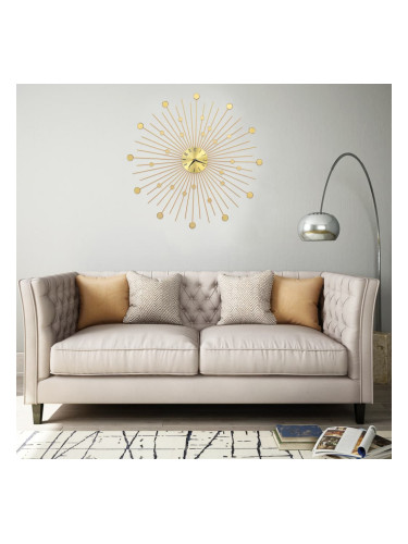 Sonata Стенен часовник, метал, 70 см, златист