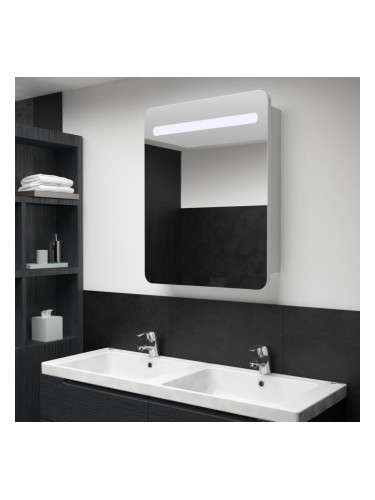 Sonata LED шкаф с огледало за баня, 60x11x80 см