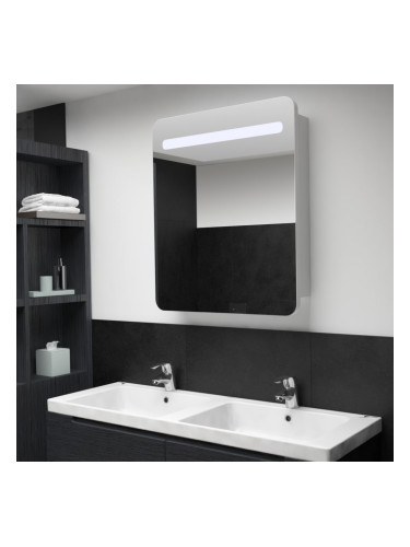 Sonata LED шкаф с огледало за баня, 68x11x80 см