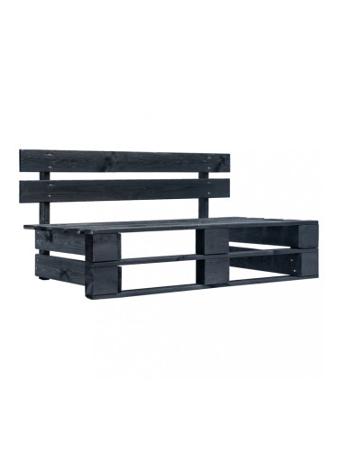 Sonata Градинска пейка от палети, дърво, черна