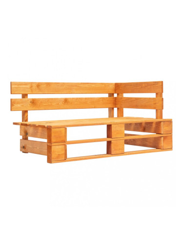 Sonata Градинска ъглова пейка от палети, дърво, меденокафява