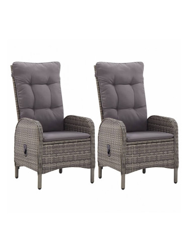 Sonata Външни столове, 2 бр, полиратан, сиви