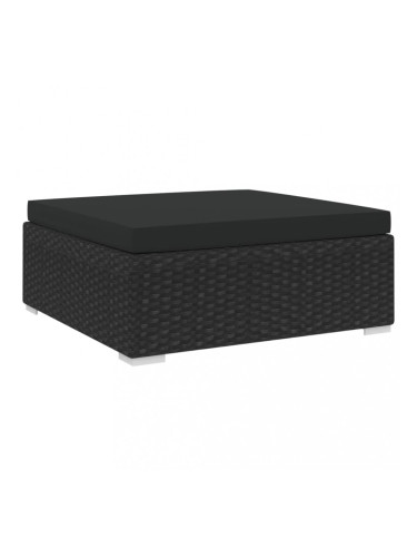 Sonata Модулна табуретка с възглавница, 1 бр, полиратан, черна