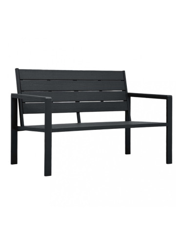Sonata Градинска пейка, 120 cм, HDPE, черна, имитация на дърво