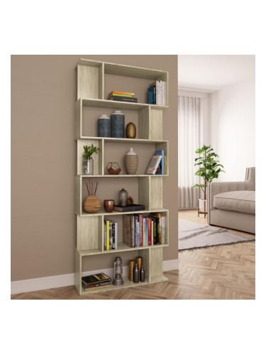 Sonata Библиотека/разделител за стая, дъб сонома, 80x24x192 см, ПДЧ
