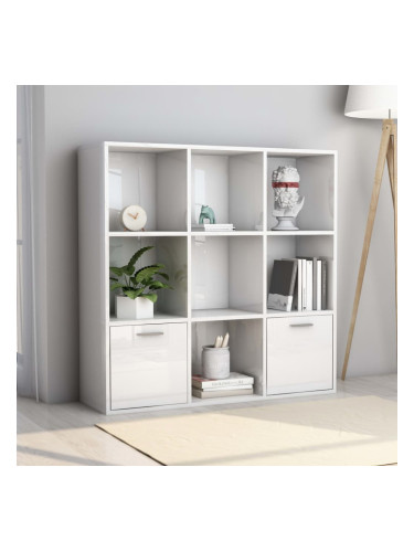 Sonata Библиотека, бял гланц, 98x30x98 см, ПДЧ