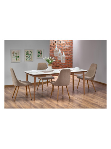 Разтегателна трапезна маса BM-Barret 1, MDF, масивна букова дървесина