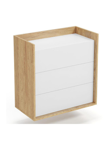 Шкаф BM-Komoda Mobius 3S, MDF, бял