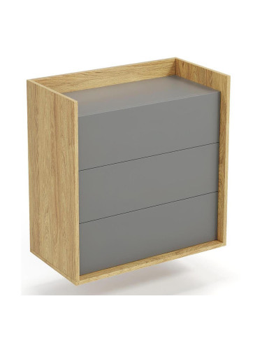 Шкаф BM-Komoda Mobius 3S, MDF, сив