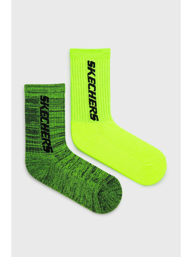 Детски чорапи Skechers (2 чифта) в зелено