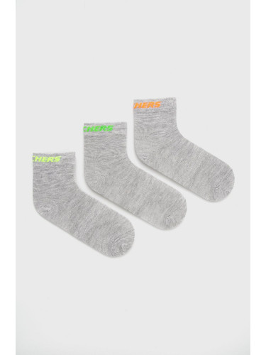 Детски чорапи Skechers (3 броя) в сиво