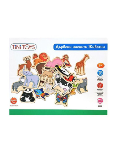 Дървени магнити животни Tini Toys