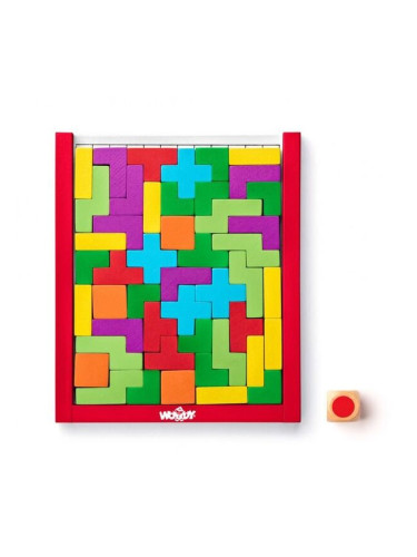 Дървена игра Woody - Тетрис със зарче