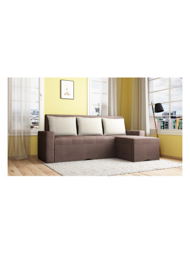 Ъглов диван Lorenco-dst, кафяво