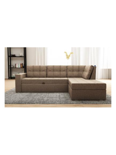 Ъглов диван Monaco-dst, кафяв 